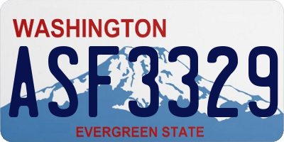 WA license plate ASF3329