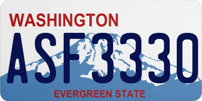 WA license plate ASF3330