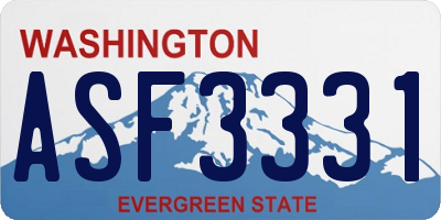 WA license plate ASF3331