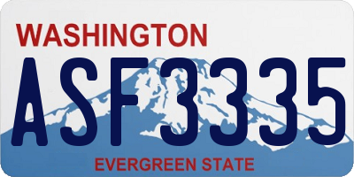 WA license plate ASF3335