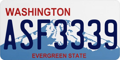 WA license plate ASF3339