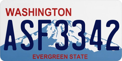 WA license plate ASF3342