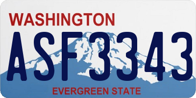 WA license plate ASF3343