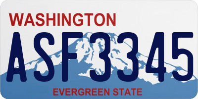 WA license plate ASF3345