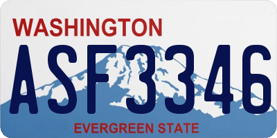 WA license plate ASF3346