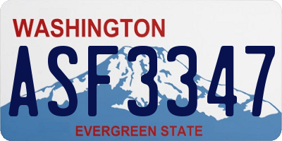 WA license plate ASF3347