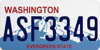 WA license plate ASF3349