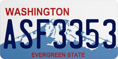 WA license plate ASF3353