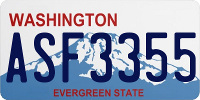 WA license plate ASF3355