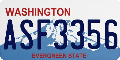 WA license plate ASF3356