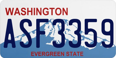 WA license plate ASF3359