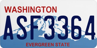 WA license plate ASF3364
