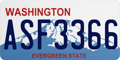 WA license plate ASF3366