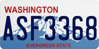 WA license plate ASF3368