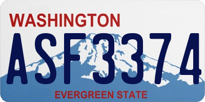 WA license plate ASF3374