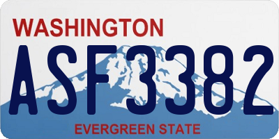 WA license plate ASF3382