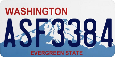 WA license plate ASF3384