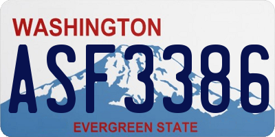 WA license plate ASF3386