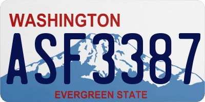 WA license plate ASF3387
