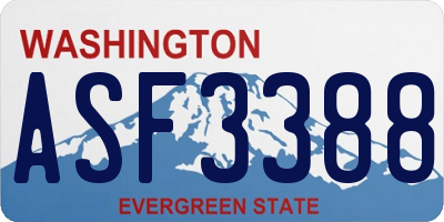 WA license plate ASF3388