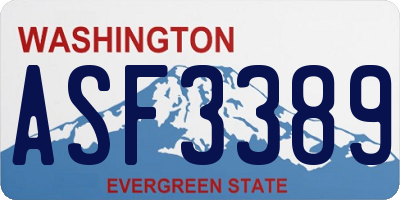 WA license plate ASF3389