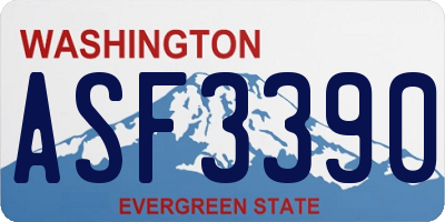 WA license plate ASF3390