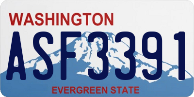 WA license plate ASF3391