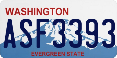 WA license plate ASF3393