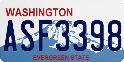 WA license plate ASF3398
