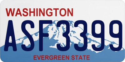 WA license plate ASF3399