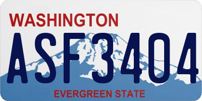 WA license plate ASF3404