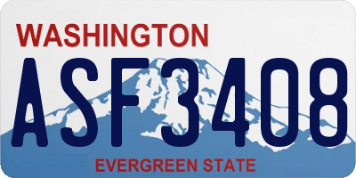 WA license plate ASF3408