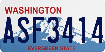 WA license plate ASF3414