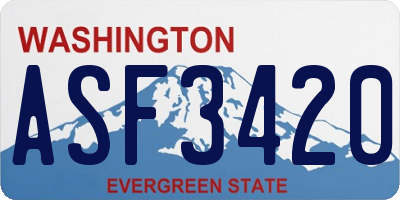 WA license plate ASF3420