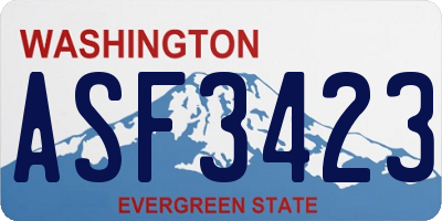 WA license plate ASF3423
