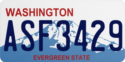 WA license plate ASF3429