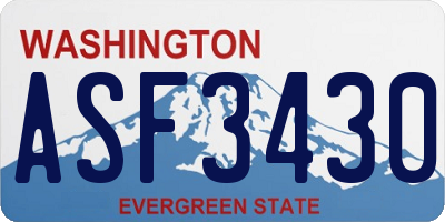 WA license plate ASF3430