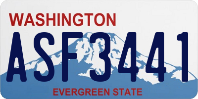 WA license plate ASF3441
