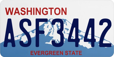WA license plate ASF3442