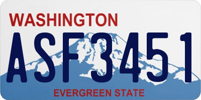 WA license plate ASF3451