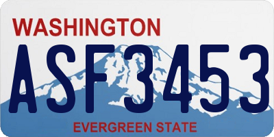 WA license plate ASF3453