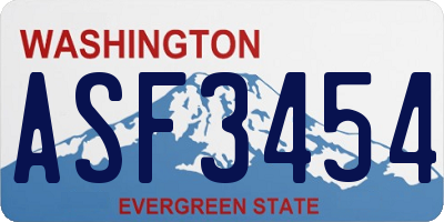 WA license plate ASF3454