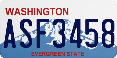 WA license plate ASF3458