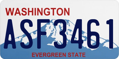 WA license plate ASF3461