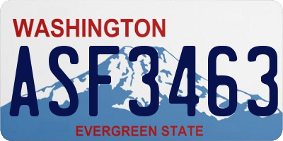WA license plate ASF3463