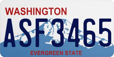 WA license plate ASF3465