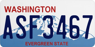 WA license plate ASF3467