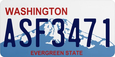 WA license plate ASF3471