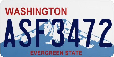 WA license plate ASF3472