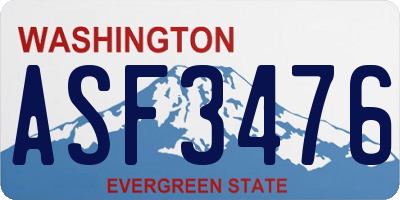 WA license plate ASF3476